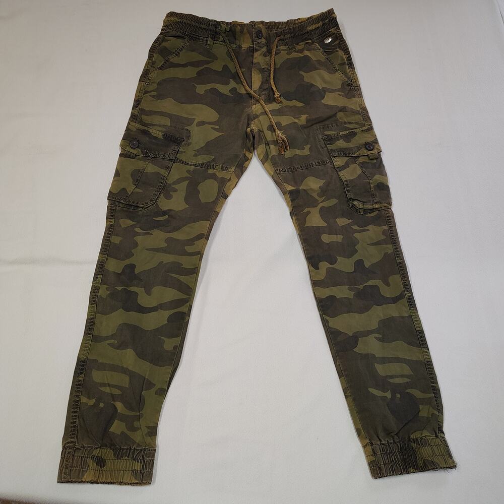 Roosevelt Camo Cargo Jogger Pants Mens 34 Elastic Waist Streetwear Tactical
